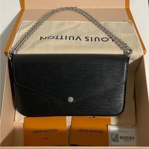 Authentic Louis Vuitton Felicie GM EPI NOIR